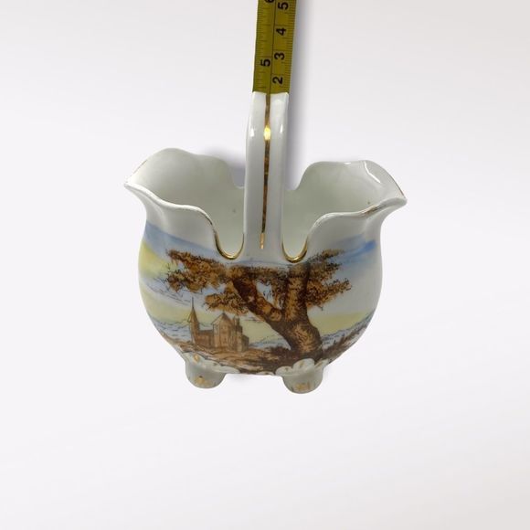 Vintage | Porcelain Basket With Scenery - Picture 8 of 8